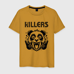 Футболка хлопковая мужская The Killers - rock panda, цвет: горчичный