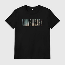 Футболка хлопковая мужская Logotype alone in the dark, цвет: черный