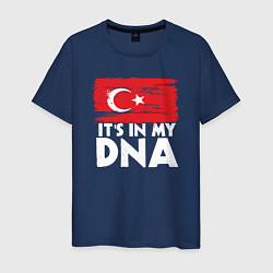 Футболка хлопковая мужская Турция в ДНК, цвет: тёмно-синий