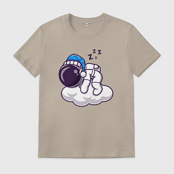 Футболка хлопковая мужская Сон на облаке, цвет: миндальный