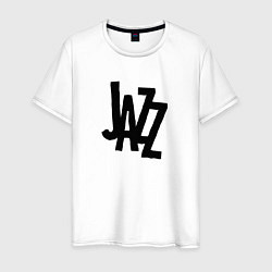 Футболка хлопковая мужская Jazz retro in black, цвет: белый
