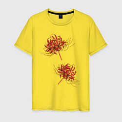 Футболка хлопковая мужская Токийский гуль Паучья лилия, цвет: желтый
