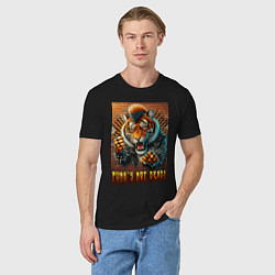 Футболка хлопковая мужская Punks not dead - motto tiger, цвет: черный — фото 2