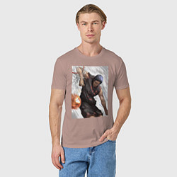 Футболка хлопковая мужская Баскетбол Куроко Дайки Аоминэ, цвет: пыльно-розовый — фото 2