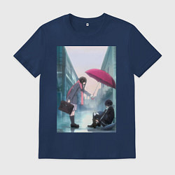 Футболка хлопковая мужская Хиёри Ики Ято, цвет: тёмно-синий