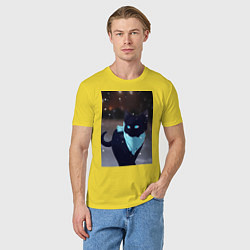 Футболка хлопковая мужская Бездомный бог кот Ято, цвет: желтый — фото 2