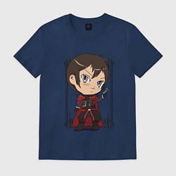 Футболка хлопковая мужская Арт на аниме владыка демонов и его девушка эльфийк, цвет: тёмно-синий
