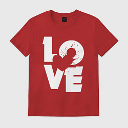 Футболка хлопковая мужская Love heart, цвет: красный