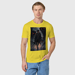 Футболка хлопковая мужская Мэгуми Фусигуро арт Магическая битва, цвет: желтый — фото 2