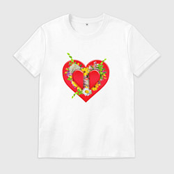 Мужская футболка Сердце с цветочками