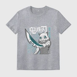 Футболка хлопковая мужская Клинок, рассекающий демонов Инозука, цвет: меланж