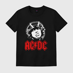 Футболка хлопковая мужская ACDC Angus Young rock, цвет: черный