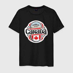 Футболка хлопковая мужская Canada country, цвет: черный