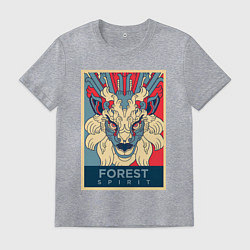 Футболка хлопковая мужская Принцесса Мононоке лесной дух, цвет: меланж