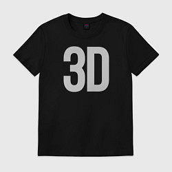Футболка хлопковая мужская 3D, цвет: черный