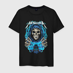 Футболка хлопковая мужская Metallica skeleton rock, цвет: черный
