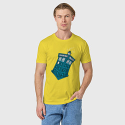 Футболка хлопковая мужская Adventure tardis, цвет: желтый — фото 2