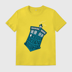 Футболка хлопковая мужская Adventure tardis, цвет: желтый