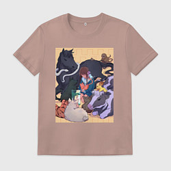 Футболка хлопковая мужская Корзинка фруктов Кё Сома, цвет: пыльно-розовый