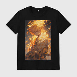 Футболка хлопковая мужская Клинок, рассекающий демонов Дзэнъицу Агацума, цвет: черный