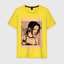 Футболка хлопковая мужская Нана Осаки Вокалистка панк-группы Black Stones, цвет: желтый