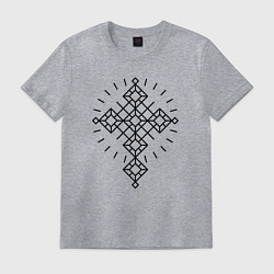 Футболка хлопковая мужская Чёрный абстрактный крест, цвет: меланж