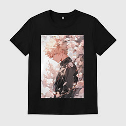 Футболка хлопковая мужская Моя геройская академия Кацуки Бакуго причуда, цвет: черный