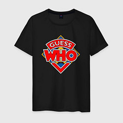 Футболка хлопковая мужская Guess who, цвет: черный