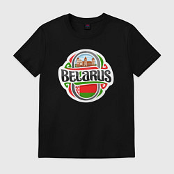 Футболка хлопковая мужская Belarus, цвет: черный