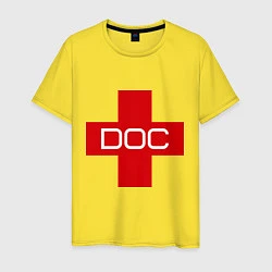 Футболка хлопковая мужская Доктор, цвет: желтый