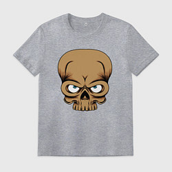 Футболка хлопковая мужская Хмурый черепок, цвет: меланж