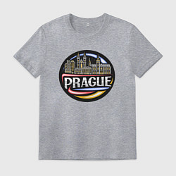 Футболка хлопковая мужская Чехия Прага, цвет: меланж