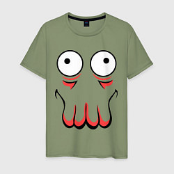 Футболка хлопковая мужская John Zoidberg Face, цвет: авокадо