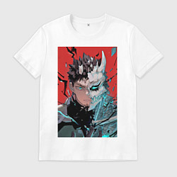 Футболка хлопковая мужская Кайдзю номер восемь Кафка Хибино силы обороны, цвет: белый