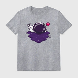 Футболка хлопковая мужская Любовь из космоса - peace v, цвет: меланж