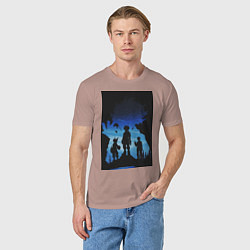 Футболка хлопковая мужская Моя геройская академия Идзуку Мидория Кацуки Бакуг, цвет: пыльно-розовый — фото 2