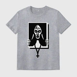 Футболка хлопковая мужская Ведьма монашка, цвет: меланж