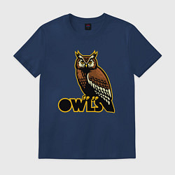Футболка хлопковая мужская Owls, цвет: тёмно-синий