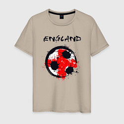 Футболка хлопковая мужская Football England, цвет: миндальный