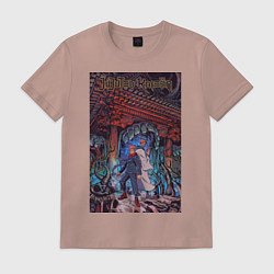 Футболка хлопковая мужская Магическая битва Юдзи Итадори Сукуна Рёмэн, цвет: пыльно-розовый