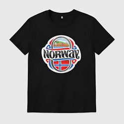 Футболка хлопковая мужская Norway, цвет: черный