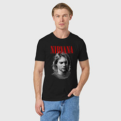 Футболка хлопковая мужская Nirvana kurt donald cobain, цвет: черный — фото 2