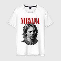 Футболка хлопковая мужская Nirvana kurt donald cobain, цвет: белый