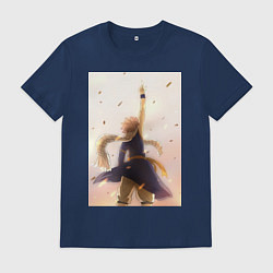 Футболка хлопковая мужская Хвост Феи Нацу Драгнил, цвет: тёмно-синий