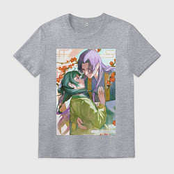 Футболка хлопковая мужская Монолог фармацевта Жэньши Маомао объятия, цвет: меланж