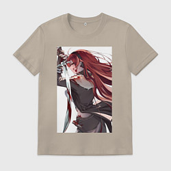 Футболка хлопковая мужская Реинкарнация безработного Бореас Грейрат, цвет: миндальный