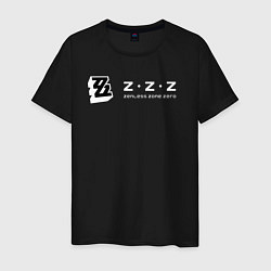 Футболка хлопковая мужская Zenless zone zero логотип, цвет: черный