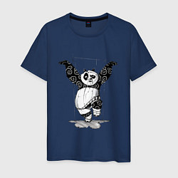 Футболка хлопковая мужская Кунгфу панда По, цвет: тёмно-синий