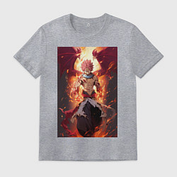 Футболка хлопковая мужская Хвост Феи Нацу Драгнил дракон, цвет: меланж