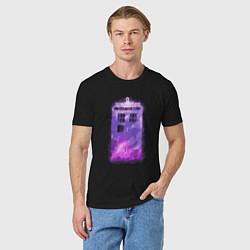 Футболка хлопковая мужская Violet tardis, цвет: черный — фото 2